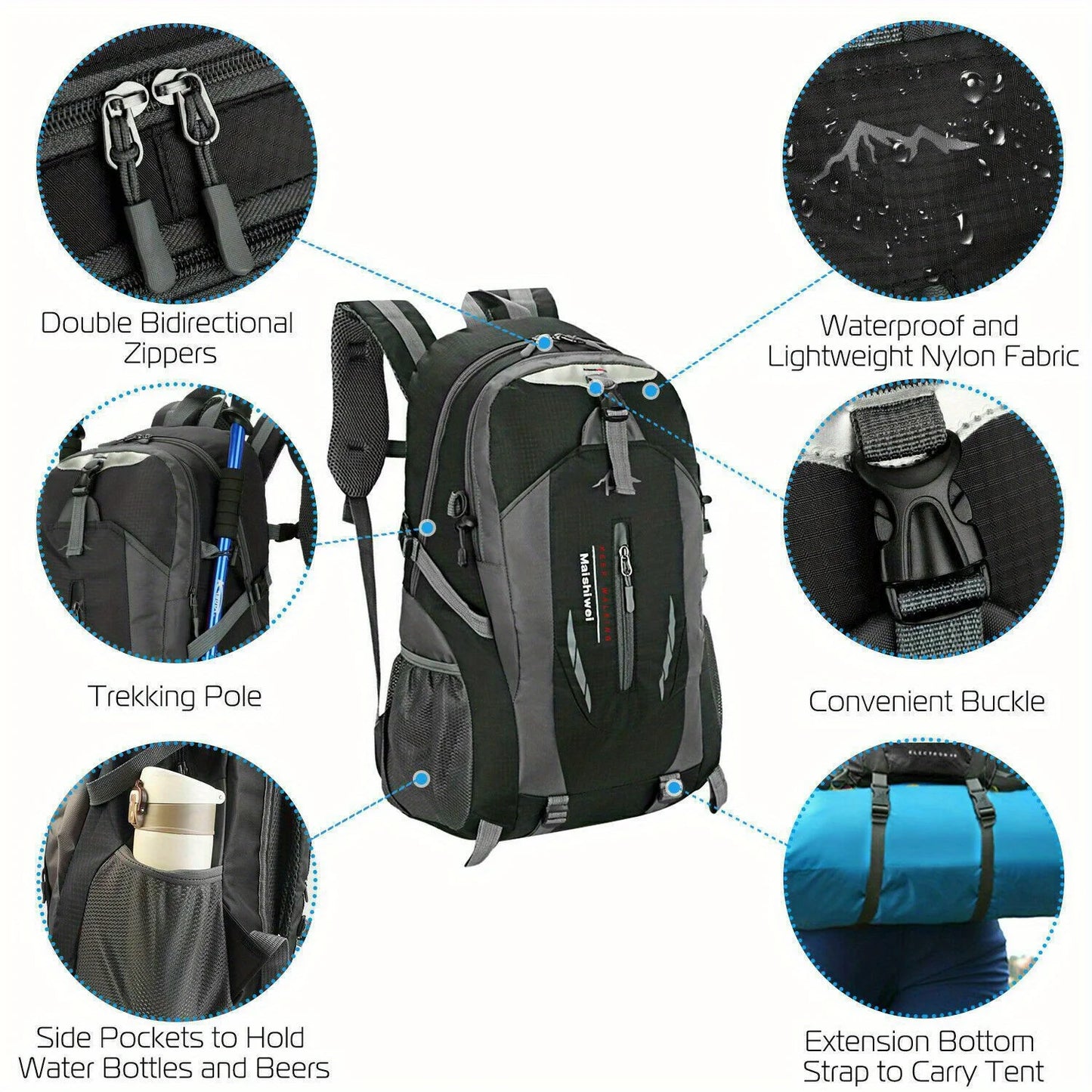 Backpack School Laptop Bag Travel Camping Hiking Rucksack Office Backpack