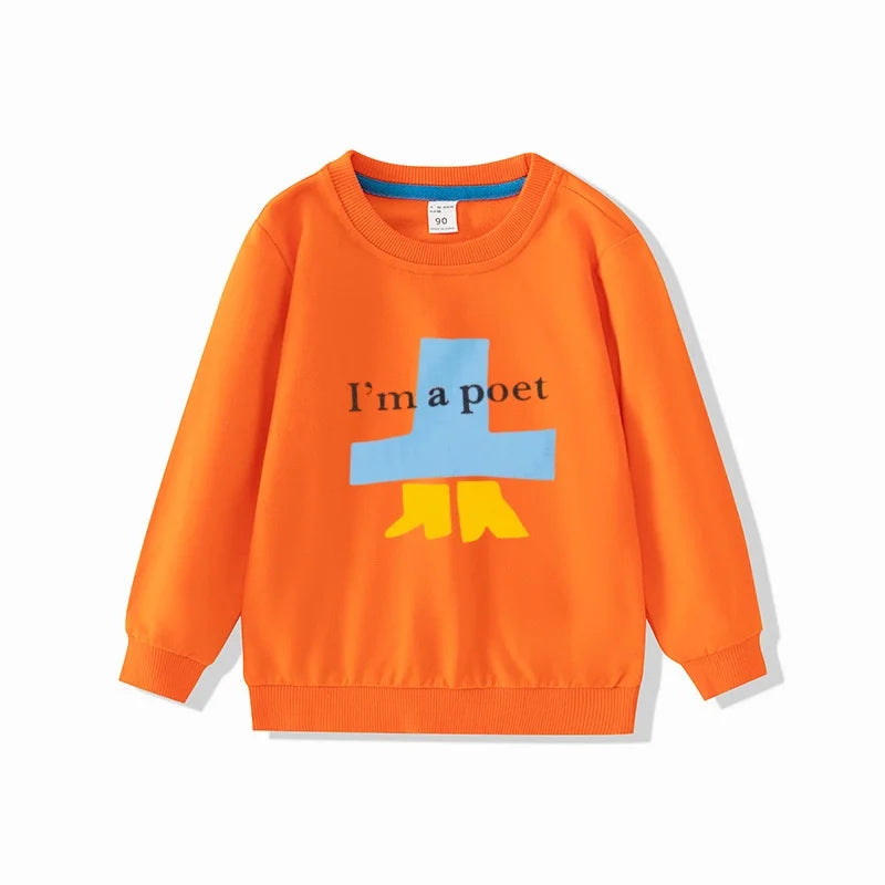 autumn full sleeve kids crewneck printed sweatshirts pull over children's hoodies boys clothing girls tops