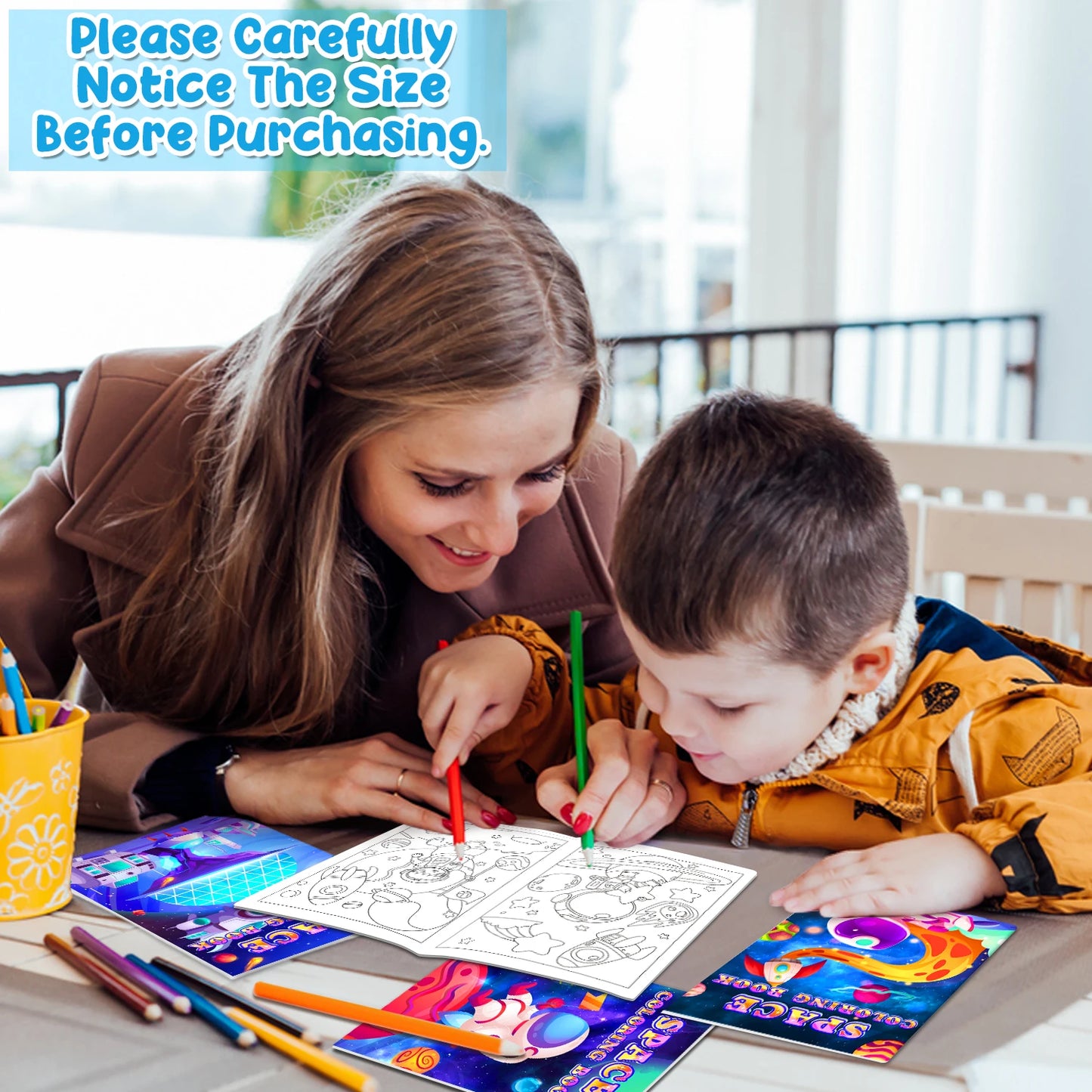24 Pack Outer Space Coloring Book for Kids Astronaut Alien Rocket Coloring Book Bulk Space Drawing Books Galaxy Activity Books f