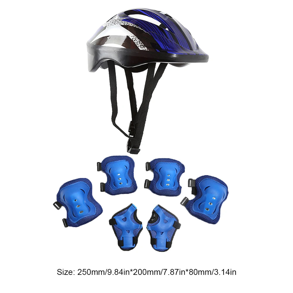 Kids Bike Helmet Knee Elbow Wrist Pads Helmet with Protective Gear Set for Bicycle Cycling Skateboard Scooter Skating Sports