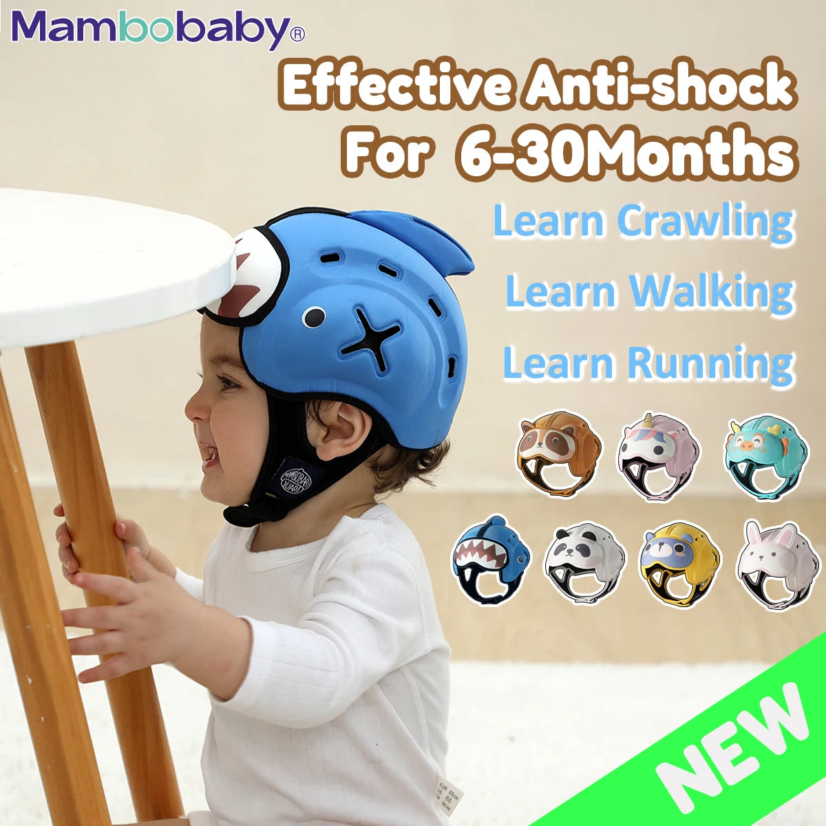 Safe Anti-Shock Baby Helmet Toddler Head Protector Headgear for Infant Learn Crawl, Walk Prevent Injury from Bump Fall